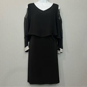 GLAMOUR NIGHTS cold-shoulder knee length dress, size 16